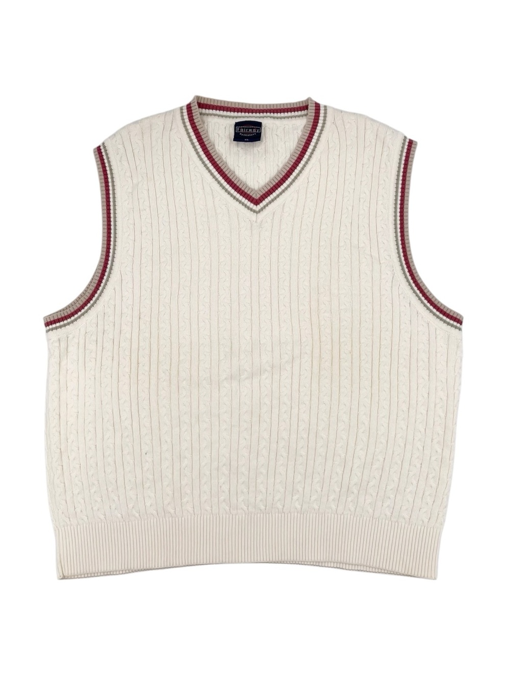 Vintage Fairway Outfitters Golf Cable Knit Sweater Vest Men's Size XL Old Money